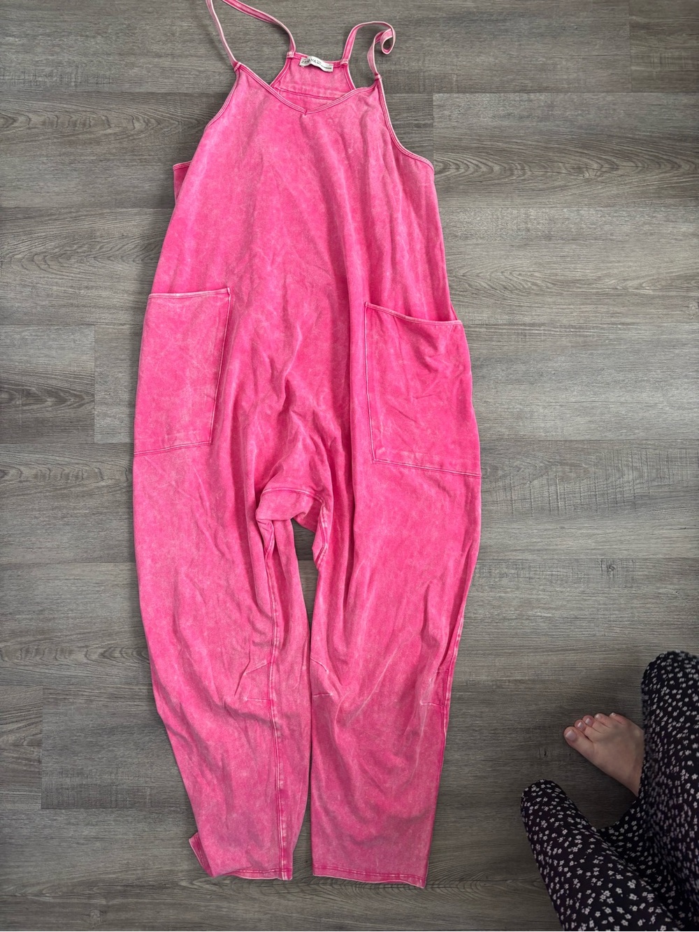 Zenana Outfitters Bright Pink Slouchy Harem Jumpsuit - Picture 2 of 4